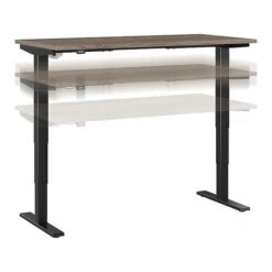 Bush Business Furniture Move 40 28"-48"H Electric Adjustable Standing Desk, Modern Hickory/Black (M4S6030MHBK)