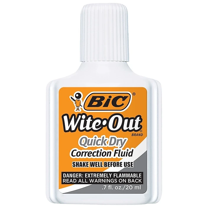 BIC Wite-Out Quick Dry Correction Fluid, 20 Ml., White, 2/Pack (WOFQDP24-A-WHI) 2 BIC Wite-Out Quick Dry Correction Fluid, 20 Ml., White, 2/Pack (WOFQDP24-A-WHI) - Image 2