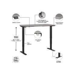 Bush Business Furniture Move 40 28"-48" Adjustable Standing Desk, Platinum Gray/Black (M4S6030PGBK) -Office Supplies Shop 0CDDC707 2B46 4770 972DD0EB9C6A5686 sc7