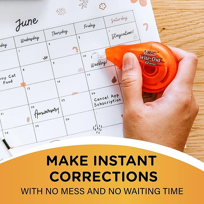 BIC Wite-Out EZ Correct Correction Tape, White, 2/Pack (50592) 3 BIC Wite-Out EZ Correct Correction Tape, White, 2/Pack (50592) - Image 3