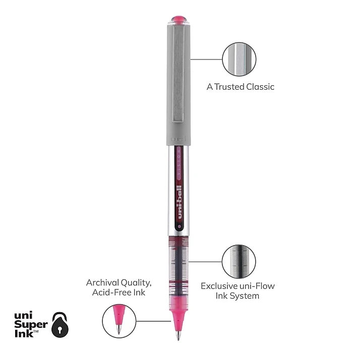 Uni-ball Uniball Vision Designer Rollerball Pens, Fine Point, 0.7mm, Passion Pink Ink (60384) 7 Uni-ball Uniball Vision Designer Rollerball Pens, Fine Point, 0.7mm, Passion Pink Ink (60384) - Image 7