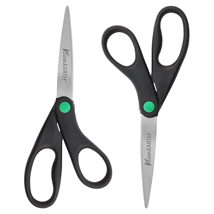 Westcott KleenEarth 8" Stainless Steel Sewing/Craft Scissors, Pointed Tip, Black, 2/Pack (15179) 3 Westcott KleenEarth 8" Stainless Steel Sewing/Craft Scissors, Pointed Tip, Black, 2/Pack (15179) - Image 3