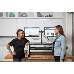 Rocelco 37"W Deluxe Adjustable Desk Riser With Energizing Anti-Fatique Mat (R DADRB-MAFM) -Office Supplies Shop 535EDF6F 2D4D 444F 85AAB2DB6B33D854 sc7