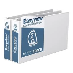 Davis Group Easyview Premium 2" 3-Ring View Binder, White, 2/Pack (8603-00-02)