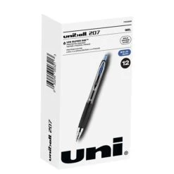 Uni-ball Uniball 207 Retractable Gel Pens, Bold Point, 1.0mm, Blue Ink, Dozen (1790896)