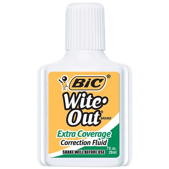 BIC Wite-Out Extra Coverage Correction Fluid, 20 Ml., White (50624/WOFEC12) 2 BIC Wite-Out Extra Coverage Correction Fluid, 20 Ml., White (50624/WOFEC12) - Image 2