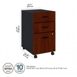 Bush Business Furniture Cubix 3 Drawer Mobile File Cabinet, Hansen Cherry/Galaxy (WC94453PSU) -Office Supplies Shop 5B885EAF CBD3 471F 8E321F699CA14D5C sc7