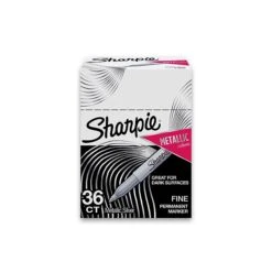 Sharpie Permanent Marker, Fine Tip, Metallic Silver, 36/Pack (2003899)