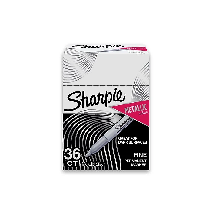Sharpie Permanent Marker, Fine Tip, Metallic Silver, 36/Pack (2003899) 1 Sharpie Permanent Marker, Fine Tip, Metallic Silver, 36/Pack (2003899)