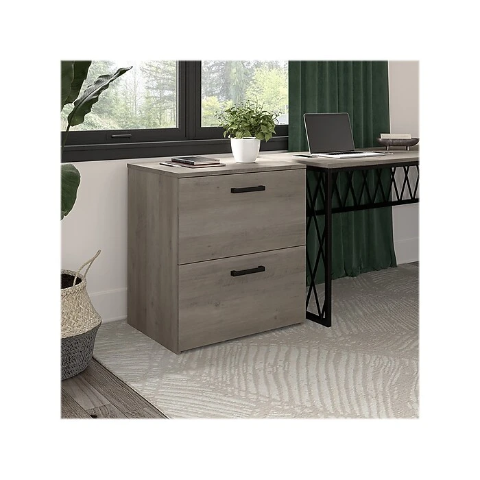 Kathy Ireland® Home By Bush Furniture City Park 2-Drawer Lateral File Cabinet, Letter/Legal, Driftwood Gray (CPF127DG-03) 2 Kathy Ireland® Home By Bush Furniture City Park 2-Drawer Lateral File Cabinet, Letter/Legal, Driftwood Gray (CPF127DG-03) - Image 2