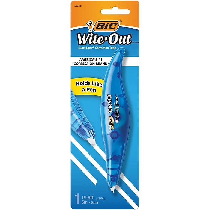 BIC Wite-Out Exact Liner Correction Tape, White (50743/WOELP11) 1 BIC Wite-Out Exact Liner Correction Tape, White (50743/WOELP11)