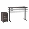 Bush Business Furniture Move 60 Series 27''-47'' Adjustable Standing Desk W/ Storage, Storm Gray/Black Powder Coat (M6S006SGSU)