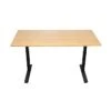 Uncaged Ergonomics Rise Up Electric Adjustable Height Standing Desk With Natural Bamboo Desktop Gray Frame, Black Desktop (RUbb)