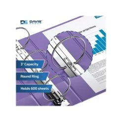 Davis Group Premium Economy 3" 3-Ring Non-View Binder, Purple, 6/Pack (2314-69-06) -Office Supplies Shop 7118564A FE0D 4E69 810F53040A934E59 sc7