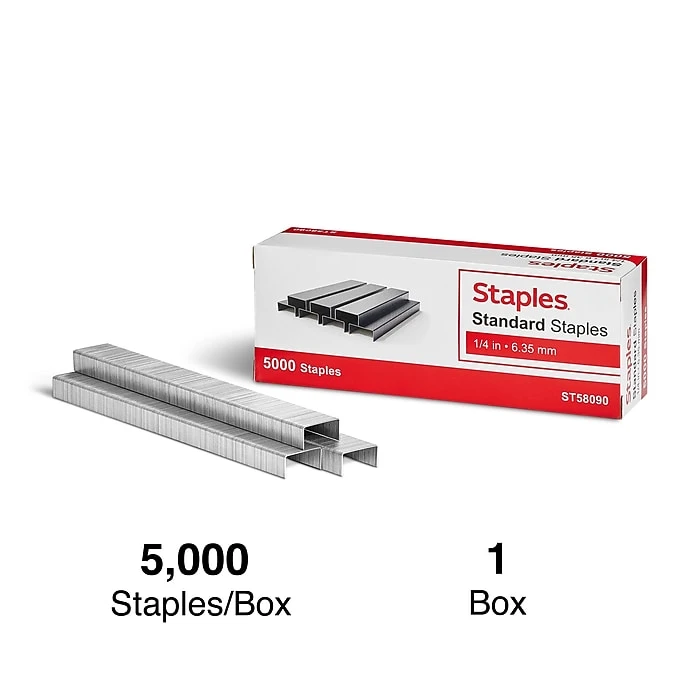 Staples Standard Staples, 1/4" Leg Length, 5000 /Box (TR58090) 2 Staples Standard Staples, 1/4" Leg Length, 5000 /Box (TR58090) - Image 2