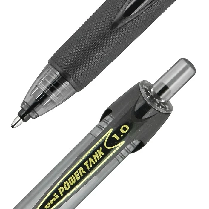 Uni-ball Uni Power Tank RT Ballpoint Pens, Medium Point, 1.0mm, Black Ink, 12/Pack (42070) 2 Uni-ball Uni Power Tank RT Ballpoint Pens, Medium Point, 1.0mm, Black Ink, 12/Pack (42070) - Image 2