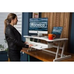 Rocelco 37" Deluxe Adjustable Desk Riser, White (R DADRW) -Office Supplies Shop 80951B12 B4EE 4468 A0EDE4296698EB08 sc7