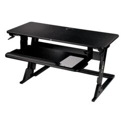 3M™ Precision Standing Desk, 35"W Adjustable Desk Riser With Gel Wrist Rest And Precise™ Mouse Pad, Black (SD60B)