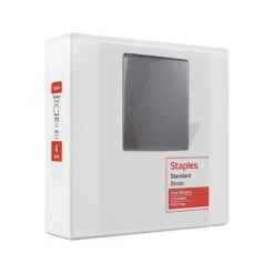 Staples Standard 4" 3-Ring View Binder, Black (26357-CC) -Office Supplies Shop 84D5DE21 EF5F 4990 BE9AC6DD77498099 sc7