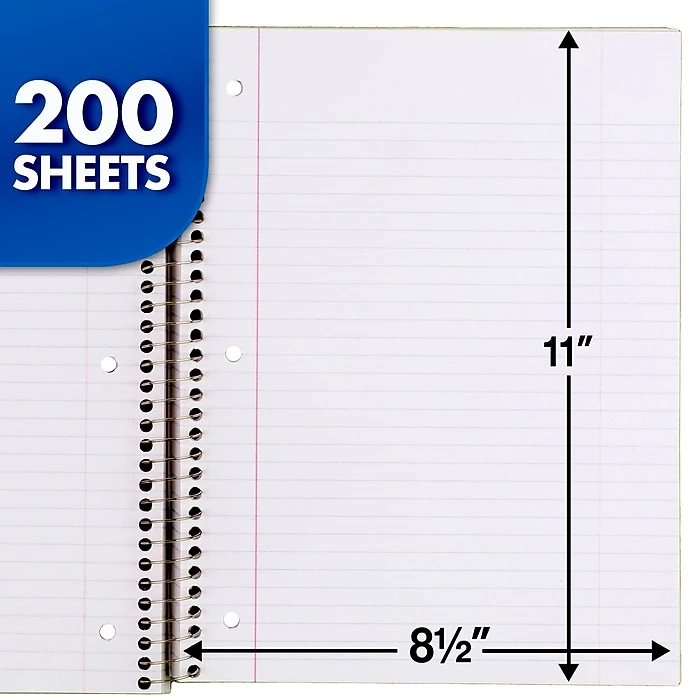 Mead Spiral 5-Subject Notebook, 8.5" X 11", College Ruled, 200 Sheets, Assorted (06780) 7 Mead Spiral 5-Subject Notebook, 8.5" X 11", College Ruled, 200 Sheets, Assorted (06780) - Image 7