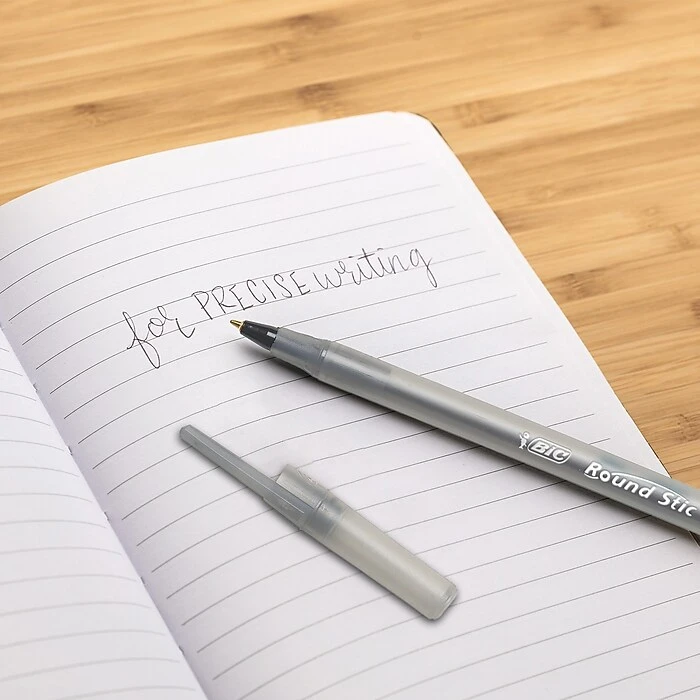 BIC Round Stic Ballpoint Pen, Fine Point, 0.8mm, Black Ink, Dozen (20129/GSF11BK) 3 BIC Round Stic Ballpoint Pen, Fine Point, 0.8mm, Black Ink, Dozen (20129/GSF11BK) - Image 3