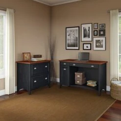 Bush Furniture Fairview 2 Drawer Lateral File Cabinet, Antique Black And Hansen Cherry (WC53984T) -Office Supplies Shop 900C457F F3DE 4C22 813EB722FC00CB11 sc7