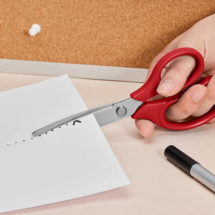 Staples 7" Kids Pointed Tip Stainless Steel Scissors, Straight Handle, Right & Left Handed (TR55049) 3 Staples 7" Kids Pointed Tip Stainless Steel Scissors, Straight Handle, Right & Left Handed (TR55049) - Image 3