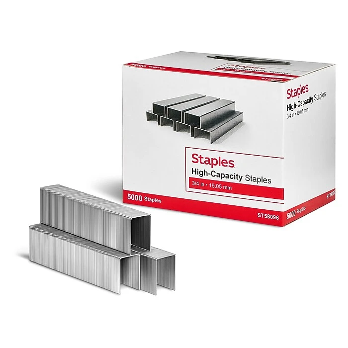 Staples High-Capacity Staples, 3/4" Leg Length, 5000/Box (TR58096) 1 Staples High-Capacity Staples, 3/4" Leg Length, 5000/Box (TR58096)