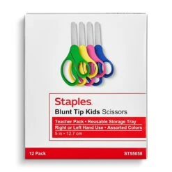 Staples Teacher Pack 5" Kids Blunt Tip Stainless Steel Scissors, Straight Handle, Right And Left Handed, 12/Pack (TR55058) 11 Staples Teacher Pack 5" Kids Blunt Tip Stainless Steel Scissors, Straight Handle, Right And Left Handed, 12/Pack (TR55058) -Office Supplies Shop 944F6833 8105 4B75 96F44183293652B0 sc7