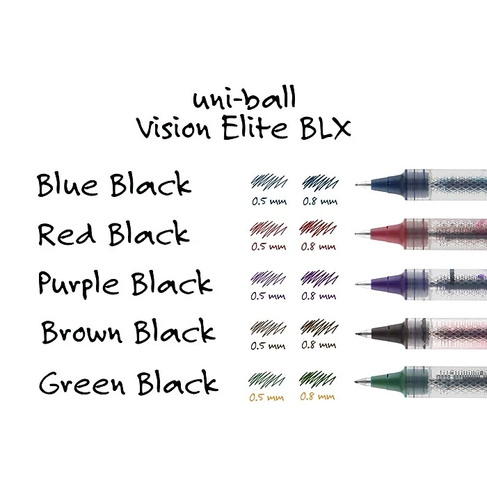 Uni-ball Uniball Vision Elite BLX Rollerball Pens, Bold Point, 0.8mm, Blue Ink (61232) 5 Uni-ball Uniball Vision Elite BLX Rollerball Pens, Bold Point, 0.8mm, Blue Ink (61232) - Image 5