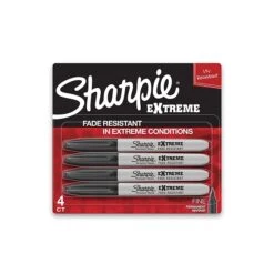 Sharpie EXtreme Permanent Markers, Fine Tip, Black, 4/Pack (1927436)