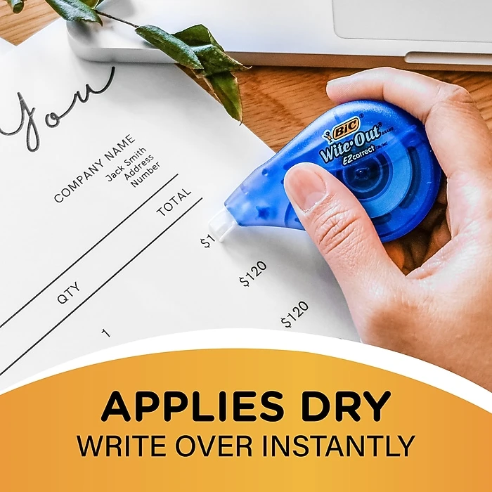 BIC Wite-Out EZ Correct Correction Tape, White, 2/Pack (50592) 4 BIC Wite-Out EZ Correct Correction Tape, White, 2/Pack (50592) - Image 4