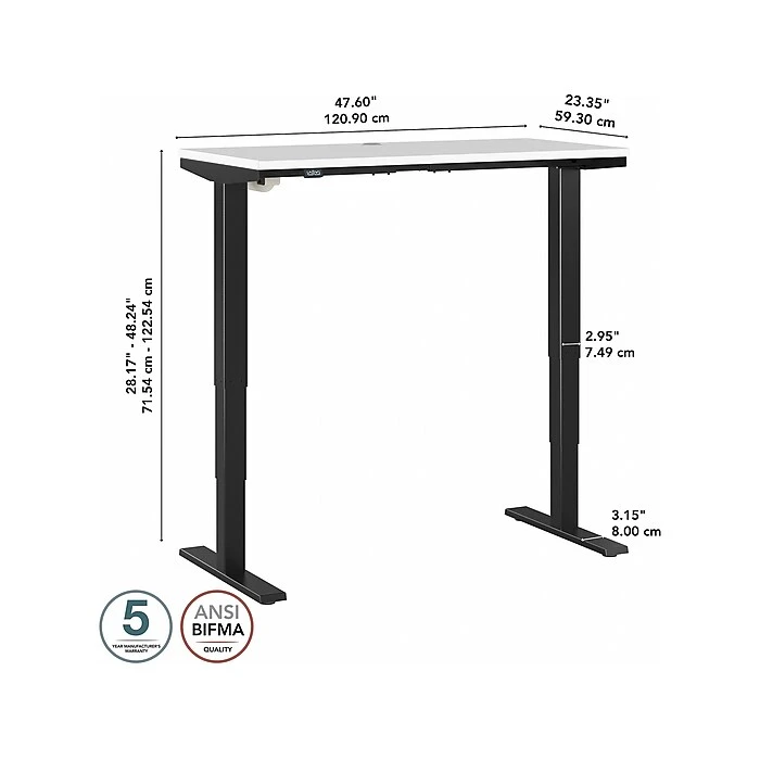 Bush Business Furniture Move 40 28"-48"H Electric Adjustable Standing Desk, White/Black (M4S4824WHBK) 5 Bush Business Furniture Move 40 28"-48"H Electric Adjustable Standing Desk, White/Black (M4S4824WHBK) - Image 5