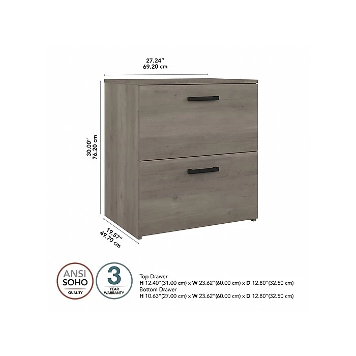 Kathy Ireland® Home By Bush Furniture City Park 2-Drawer Lateral File Cabinet, Letter/Legal, Driftwood Gray (CPF127DG-03) 5 Kathy Ireland® Home By Bush Furniture City Park 2-Drawer Lateral File Cabinet, Letter/Legal, Driftwood Gray (CPF127DG-03) - Image 5