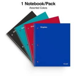 Staples Premium 5-Subject Notebook, 8.5" X 10.5", Wide Ruled, 200 Sheets, Black (TR58317) -Office Supplies Shop A840EE07 78C8 499D A487239A834D5A3C sc7 1