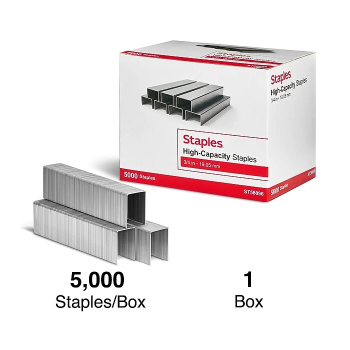 Staples High-Capacity Staples, 3/4" Leg Length, 5000/Box (TR58096) 2 Staples High-Capacity Staples, 3/4" Leg Length, 5000/Box (TR58096) - Image 2