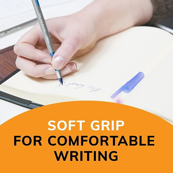 BIC Round Stic Grip Xtra Comfort Ballpoint Pen, Medium Point, Black Ink, 24/Box, 6 Boxes/Pack (GSMG144E-BLK) 5 BIC Round Stic Grip Xtra Comfort Ballpoint Pen, Medium Point, Black Ink, 24/Box, 6 Boxes/Pack (GSMG144E-BLK) - Image 5