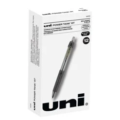 Uni-ball Uni Power Tank RT Ballpoint Pens, Medium Point, 1.0mm, Black Ink, 12/Pack (42070)
