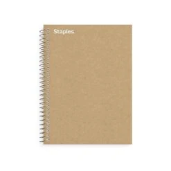 Staples Premium 1-Subject Notebook, 5.875" X 9", College Ruled, 100 Sheets, Brown (TR52120)