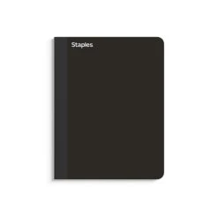 Staples Premium Composition Notebook, 7.5" X 9.75", College Ruled, 100 Sheets, Black (TR58342)