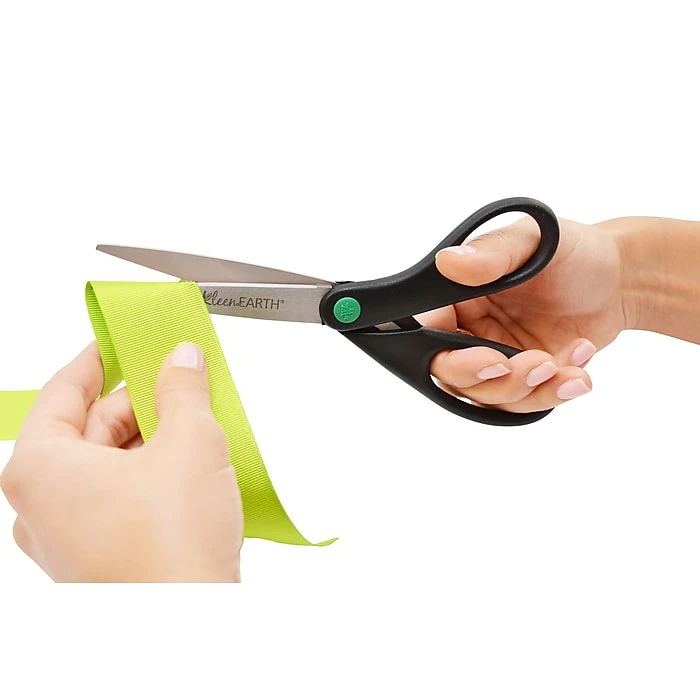 Westcott KleenEarth 8" Stainless Steel Sewing/Craft Scissors, Pointed Tip, Black, 2/Pack (15179) 7 Westcott KleenEarth 8" Stainless Steel Sewing/Craft Scissors, Pointed Tip, Black, 2/Pack (15179) - Image 7