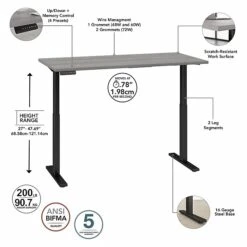 Bush Business Furniture Move 60 Series 27"-48" Adjustable Standing Desk, Platinum Gray/Black (M6S6030PGBK) 10 Bush Business Furniture Move 60 Series 27"-48" Adjustable Standing Desk, Platinum Gray/Black (M6S6030PGBK) -Office Supplies Shop C7B6623C D04F 4FDB 8F4D58E78518FE86 sc7