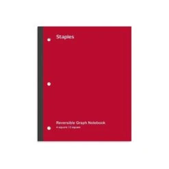 Staples Wireless 1-Subject Notebook, 8.5" X 11", Graph Ruled, 80 Sheets, Red (TR58383) -Office Supplies Shop CA59B165 14E9 494E A1B06AB4CB50EC3E sc7 1