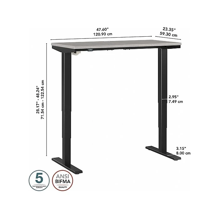 Bush Business Furniture Move 40 28"-48"H Electric Adjustable Standing Desk, Platinum Gray/Black (M4S4824PGBK) 5 Bush Business Furniture Move 40 28"-48"H Electric Adjustable Standing Desk, Platinum Gray/Black (M4S4824PGBK) - Image 5