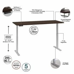 Bush Business Furniture Move 60 Series 27"-48" Adjustable Standing Desk, Black Walnut/Cool Gray Metallic (M6S7230BWSK) -Office Supplies Shop D70F1BD1 BE0E 4105 87004D71F2F3D63A sc7