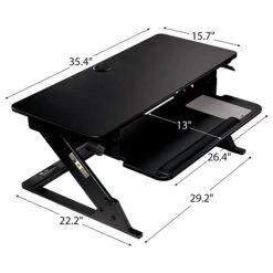 3M™ Precision Standing Desk, 35"W Adjustable Desk Riser With Gel Wrist Rest And Precise™ Mouse Pad, Black (SD60B) -Office Supplies Shop DFBFBD19 E6D8 4069 8C982F22A5D94987 sc7