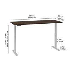 Bush Business Furniture Move 60 Series 27"-48" Adjustable Standing Desk, Black Walnut/Cool Gray Metallic (M6S7230BWSK) -Office Supplies Shop E0590BCF 35EF 47EB BA83F41E7442A585 sc7