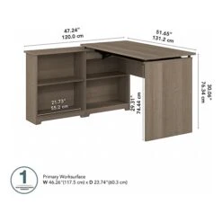 Bush Furniture Cabot 37-42"H Corner Adjustable Standing 3-Position Desk With Shelves, Ash Gray (WC31216) 10 Bush Furniture Cabot 37-42"H Corner Adjustable Standing 3-Position Desk With Shelves, Ash Gray (WC31216) -Office Supplies Shop E240C594 C381 4380 B2B9F94095E08F20 sc7