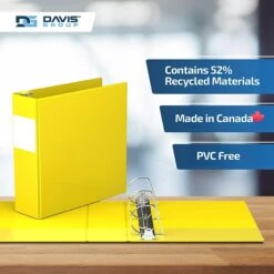 Davis Group Premium Economy 3" 3-Ring Non-View Binder, Yellow, 6/Pack (2305-05-06) -Office Supplies Shop F734BFF6 3403 4714 BB0F836A0E67C05F sc7
