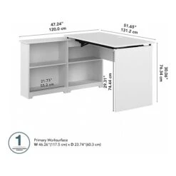 Bush Furniture Cabot 37-42"H Corner Adjustable Standing 3-Position Desk With Shelves, White (WC31916) -Office Supplies Shop F9BB8DE8 3AD4 4F8E 9865EB12DAD8FF1A sc7